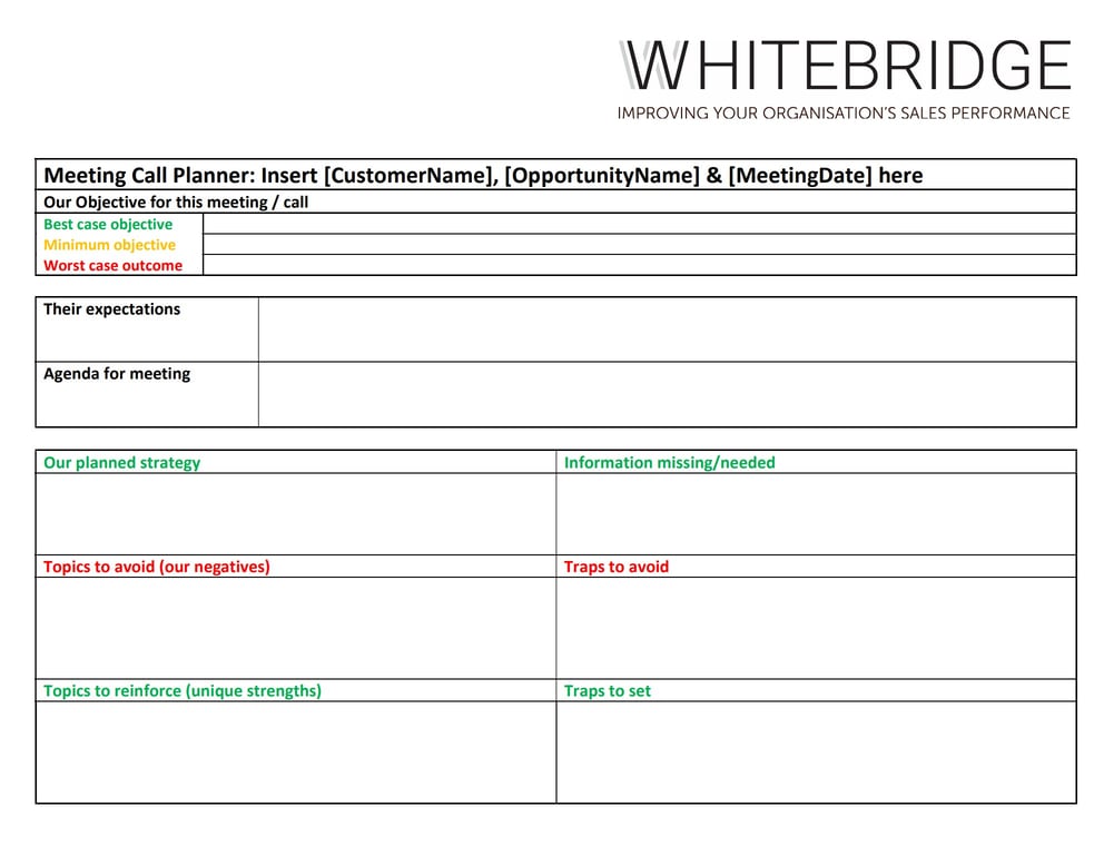 WhiteBridge Meeting Call Planner